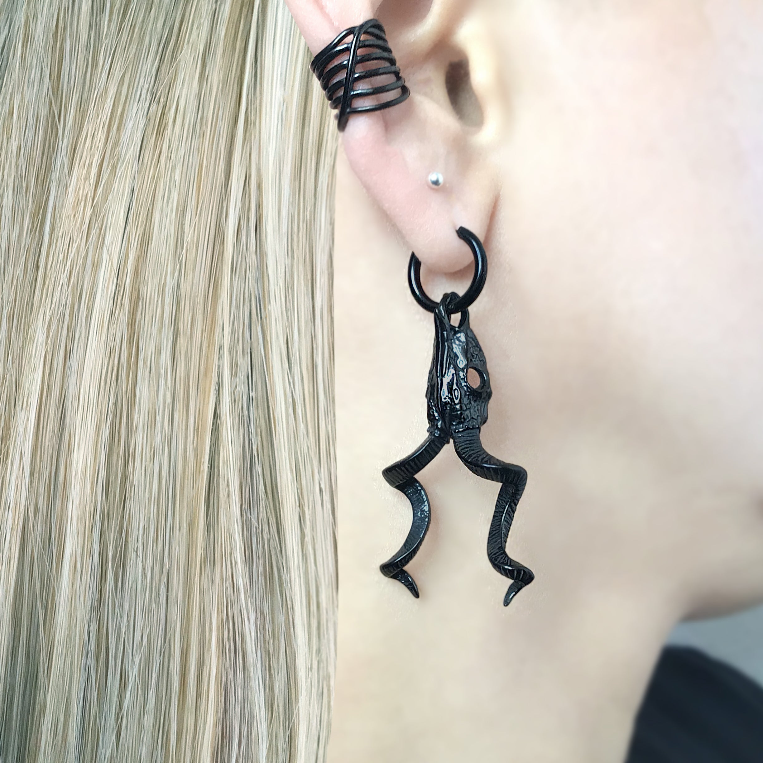 KUDU SKULL HOOP EARRINGS