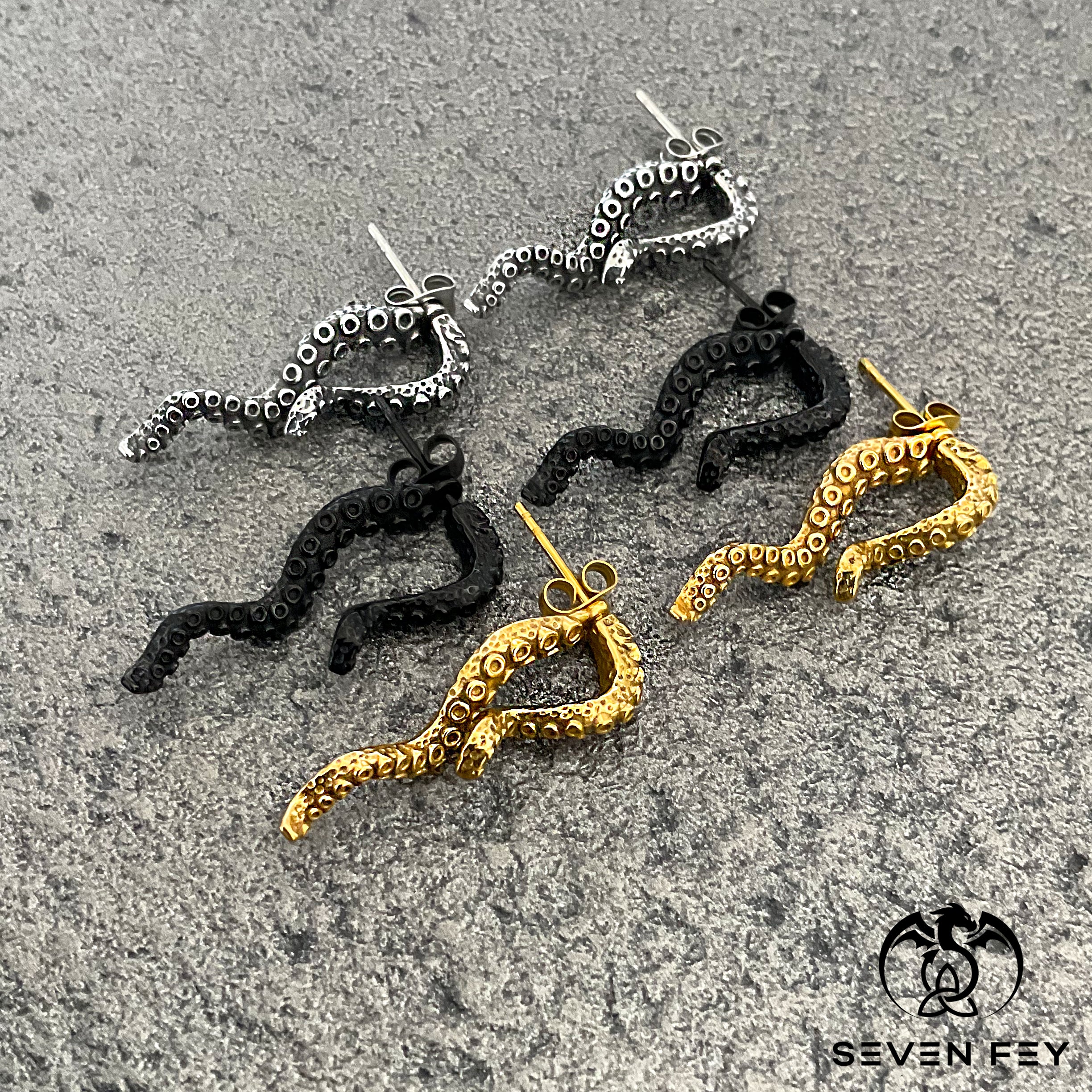 OCTOPUS TENTACLE  EARRINGS