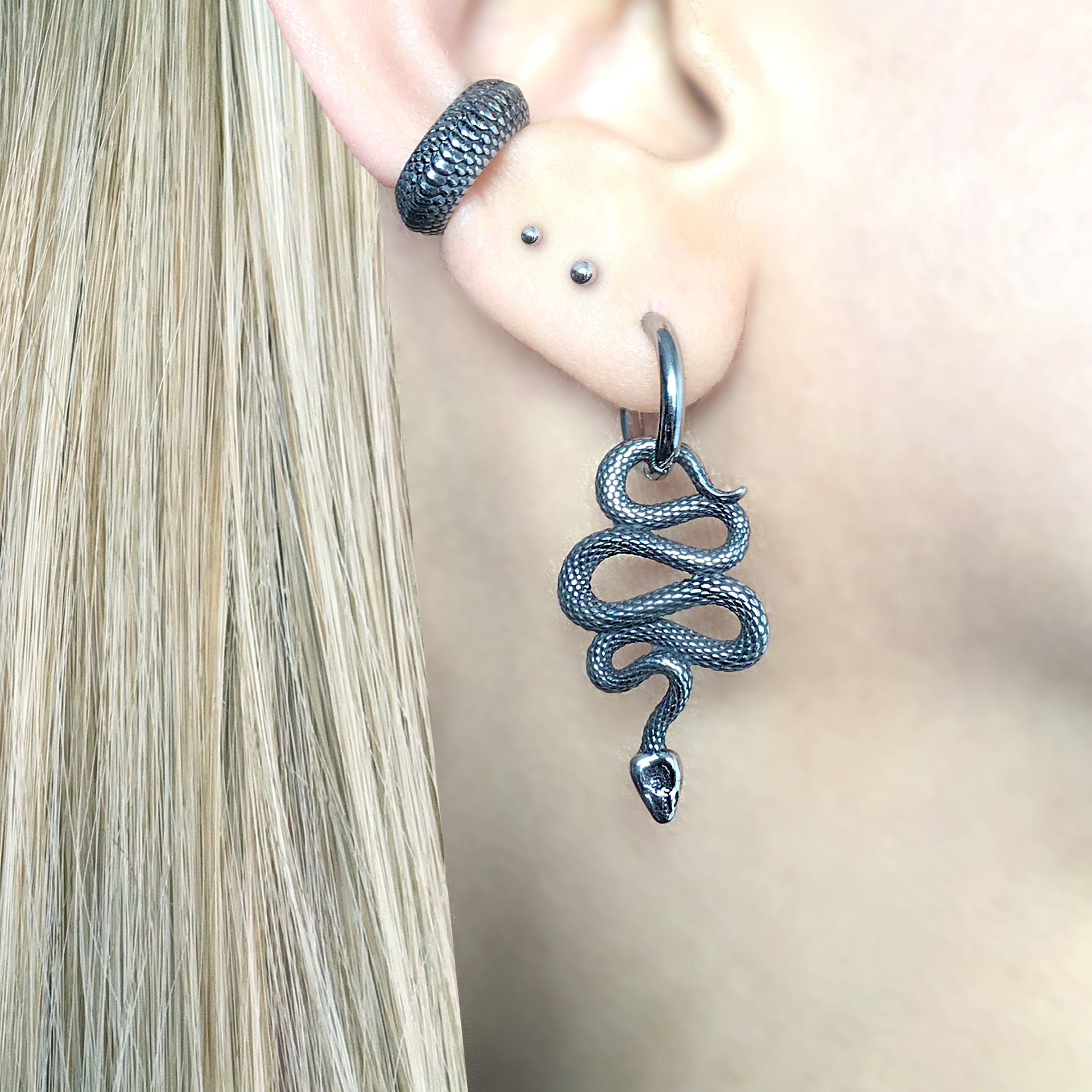 SNAKE HOOP  EARRINGS