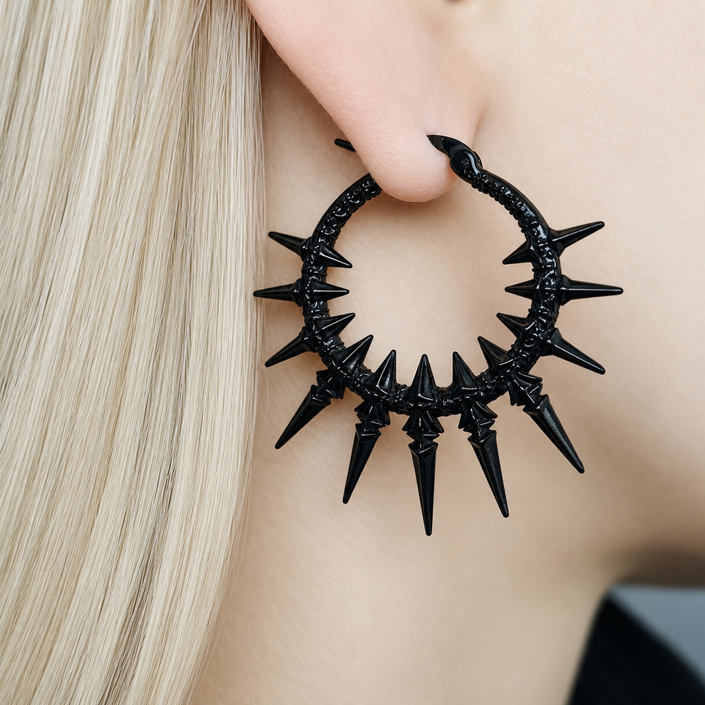 SPEAR SPIKES HOOP EARRINGS