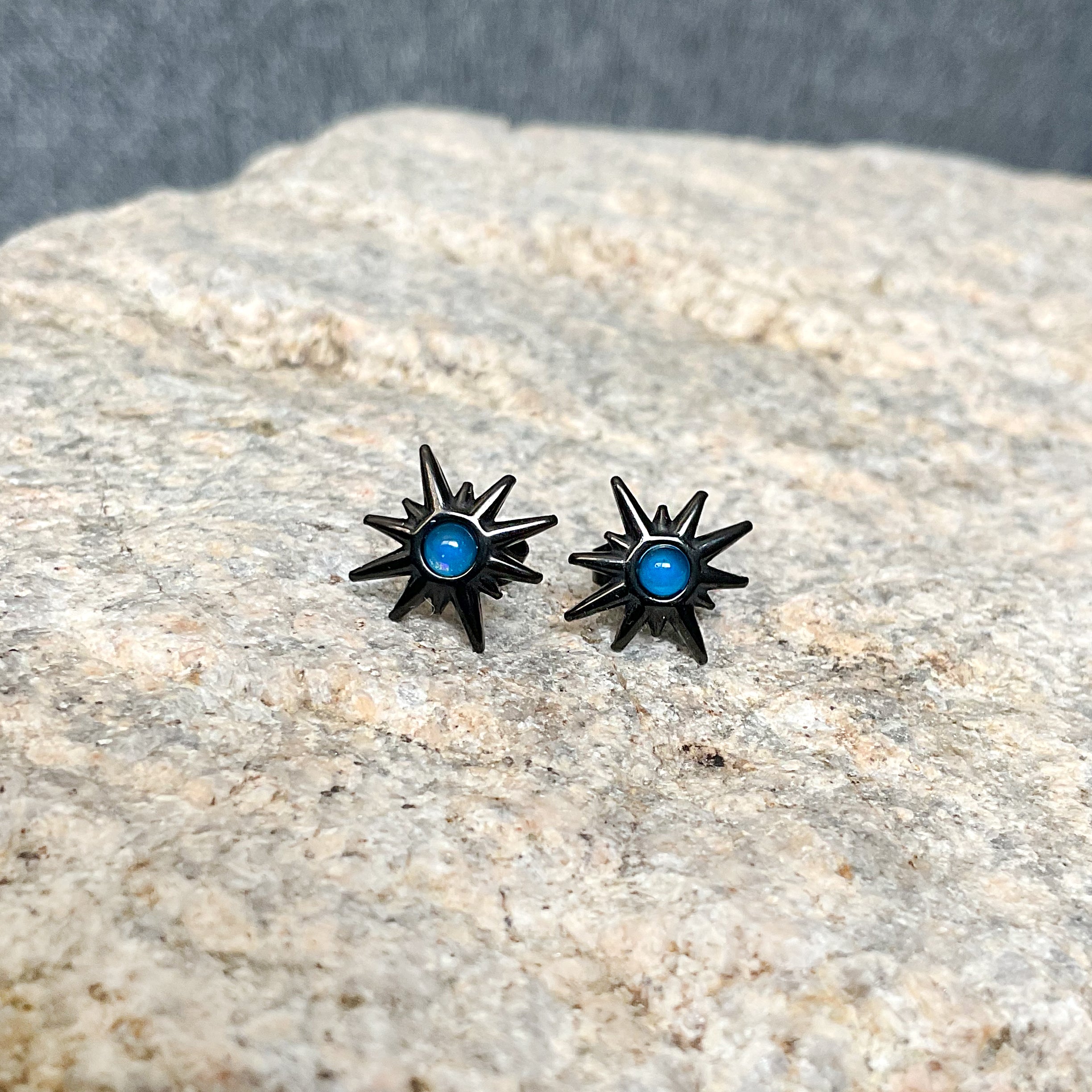 STARBURST STUDS IN BLACK