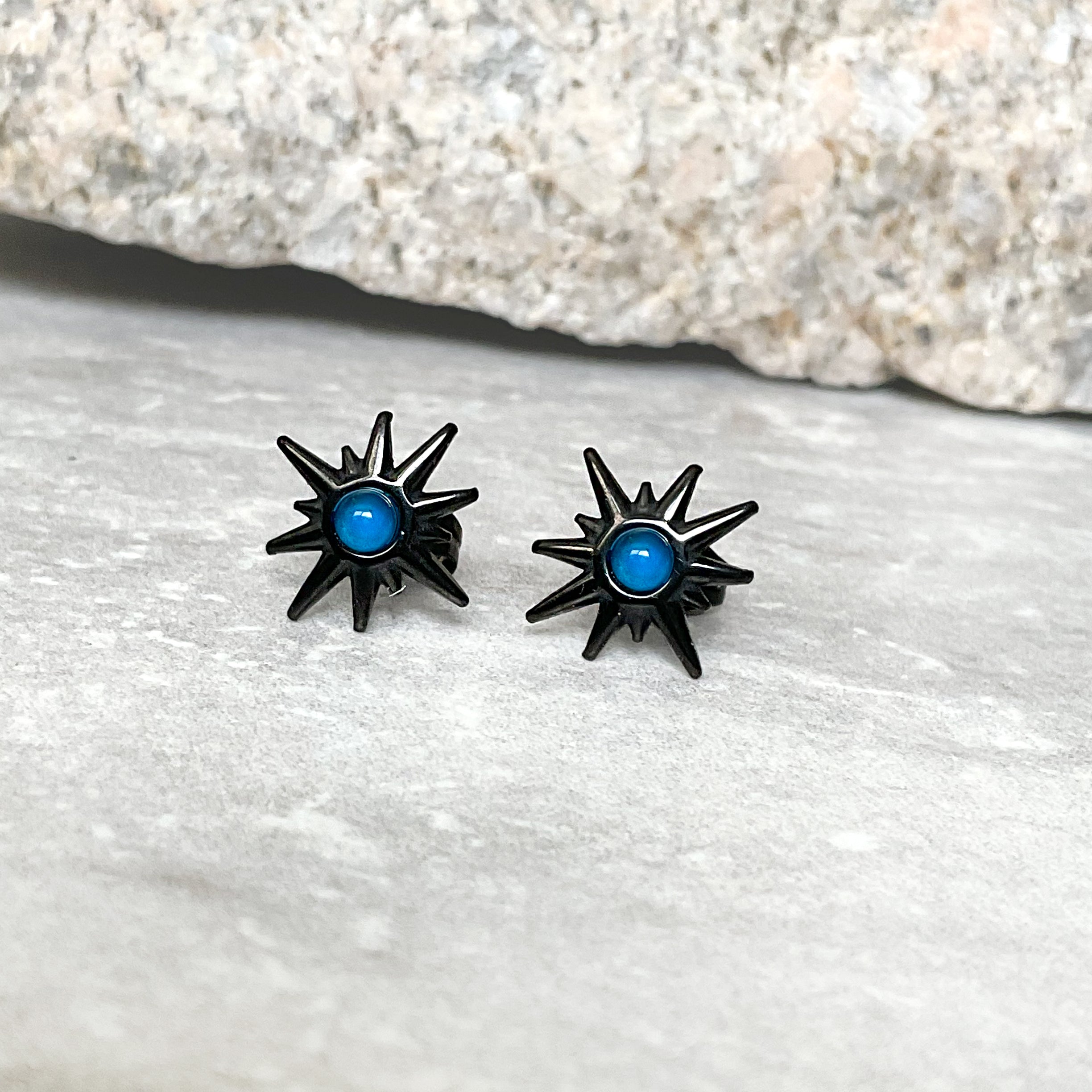 STARBURST STUDS IN BLACK