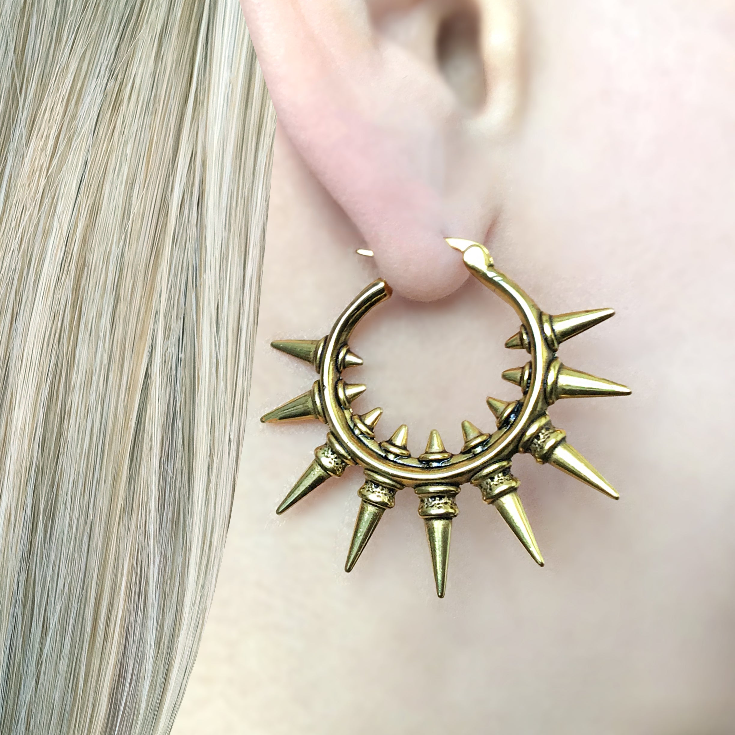 TRIBAL SPIKES HOOP EARRINGS