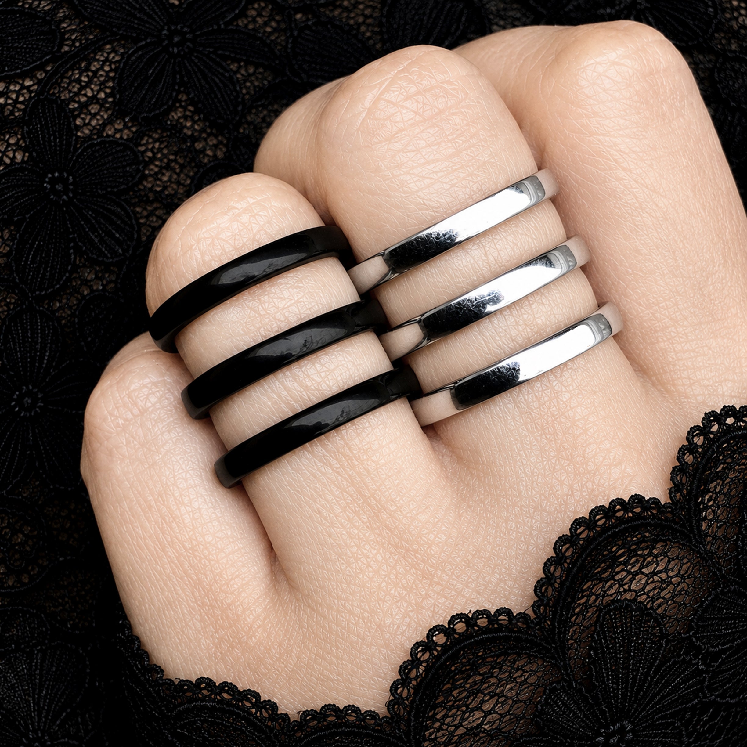 TRIPLE LINES WIDE RING