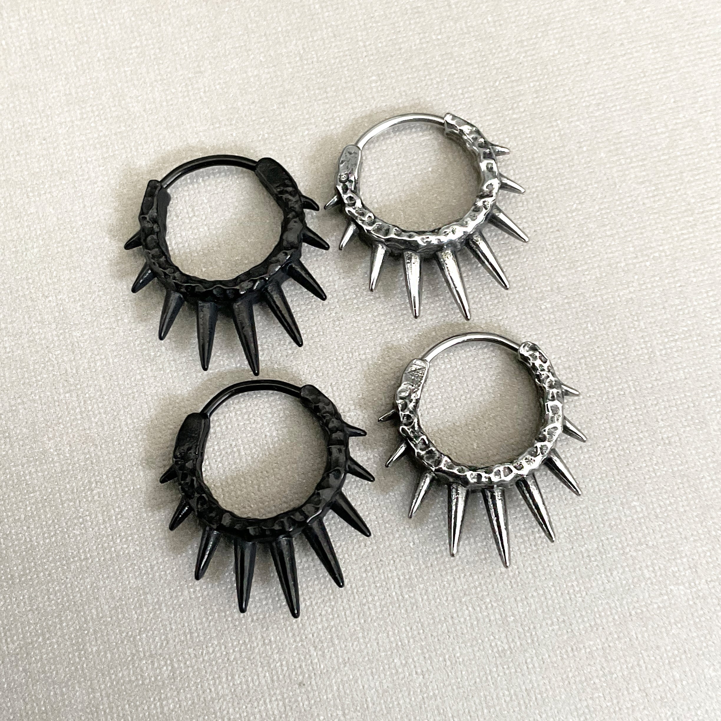 SPIKE HOOPS  EARRINGS