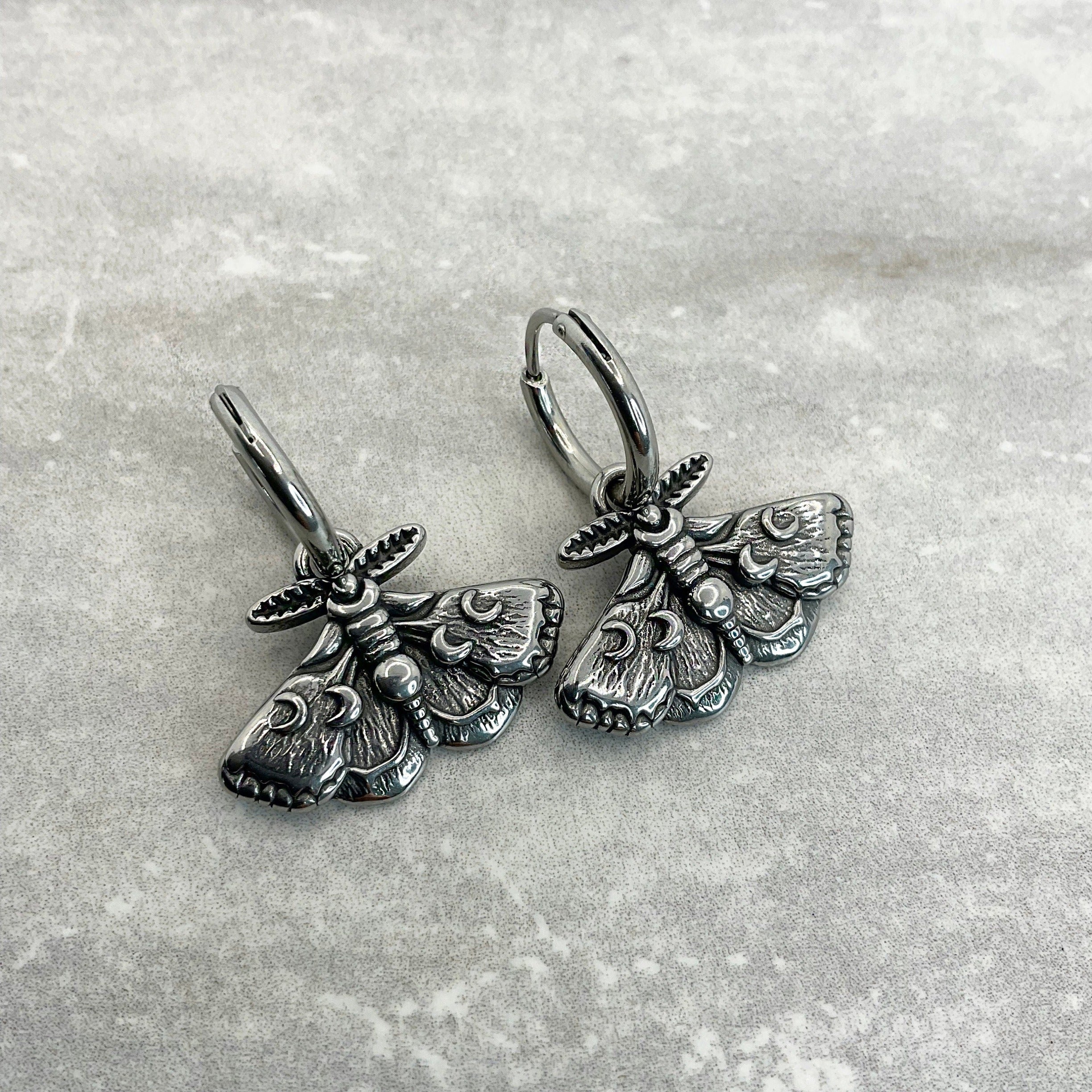 MOTH MOON PHASE EARRINGS