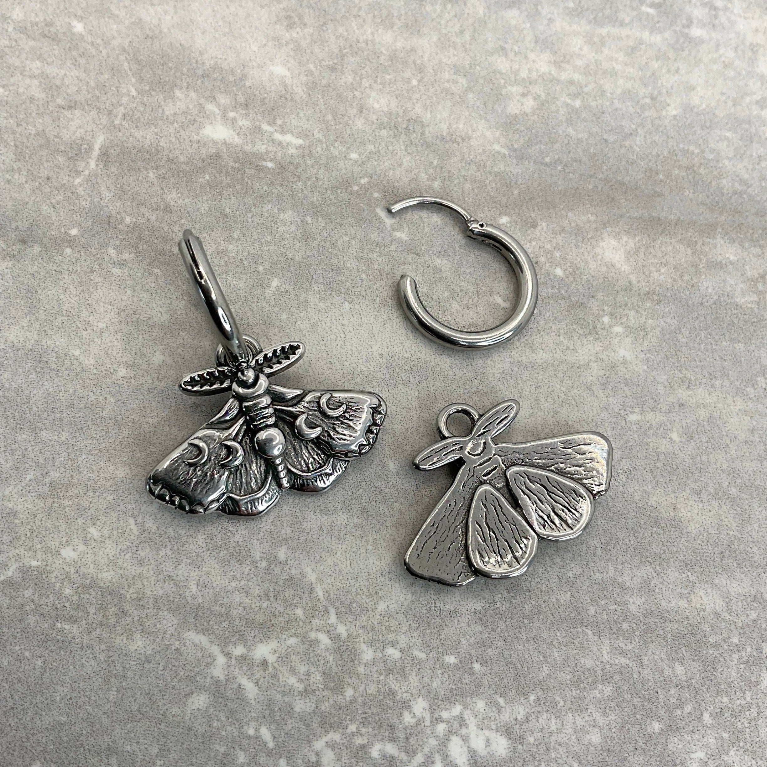 MOTH MOON PHASE EARRINGS