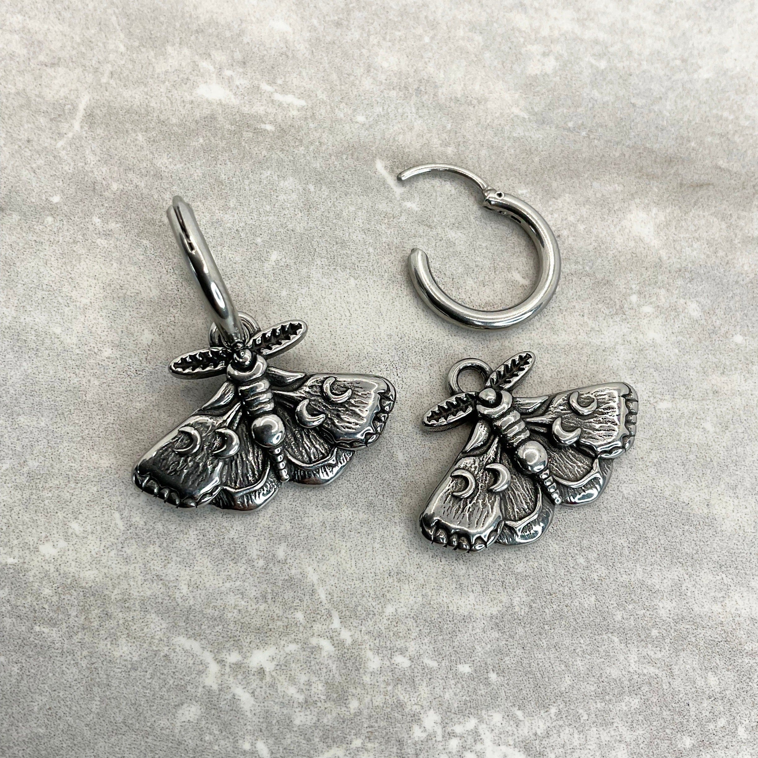 MOTH MOON PHASE EARRINGS