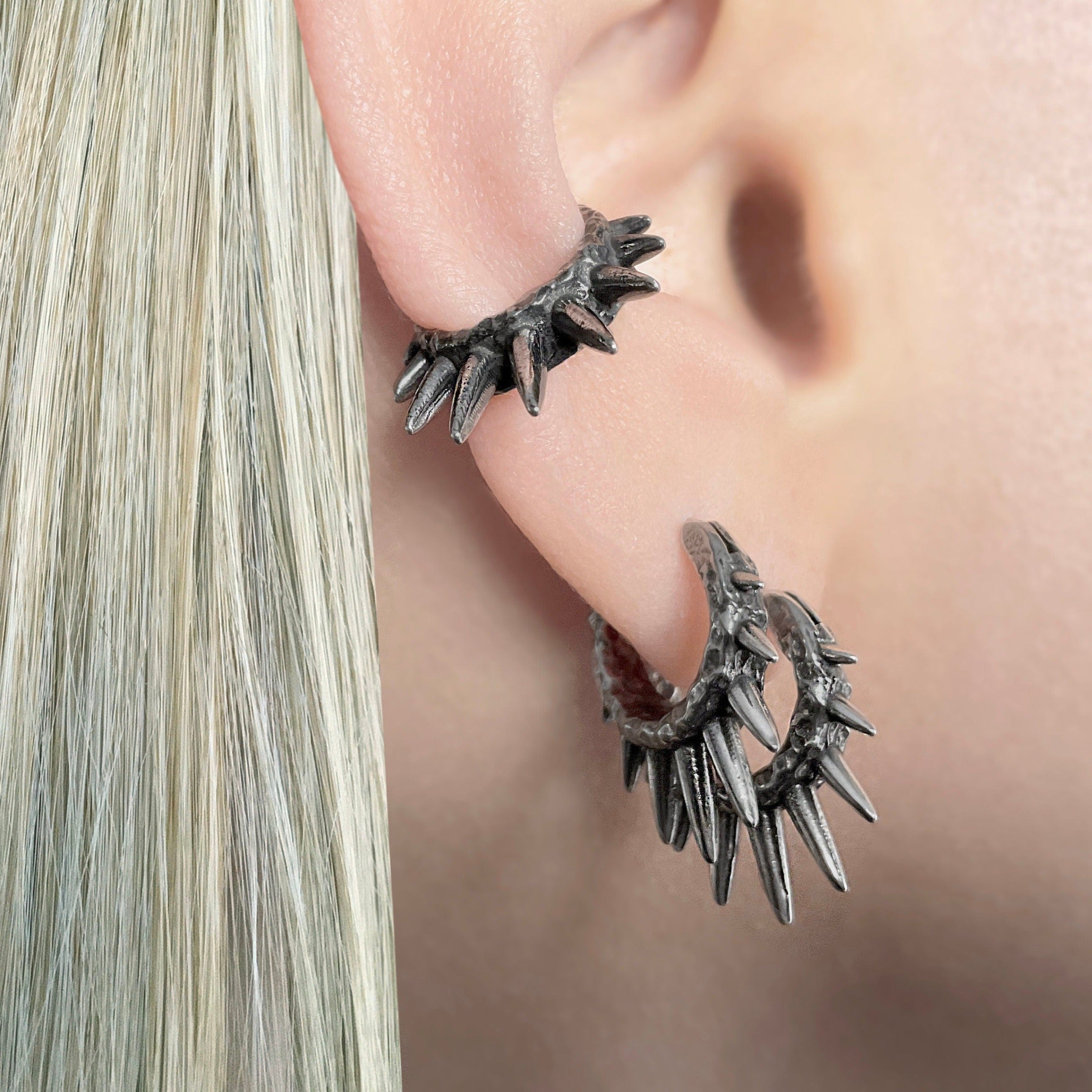 SPIKE HOOPS  EARRINGS