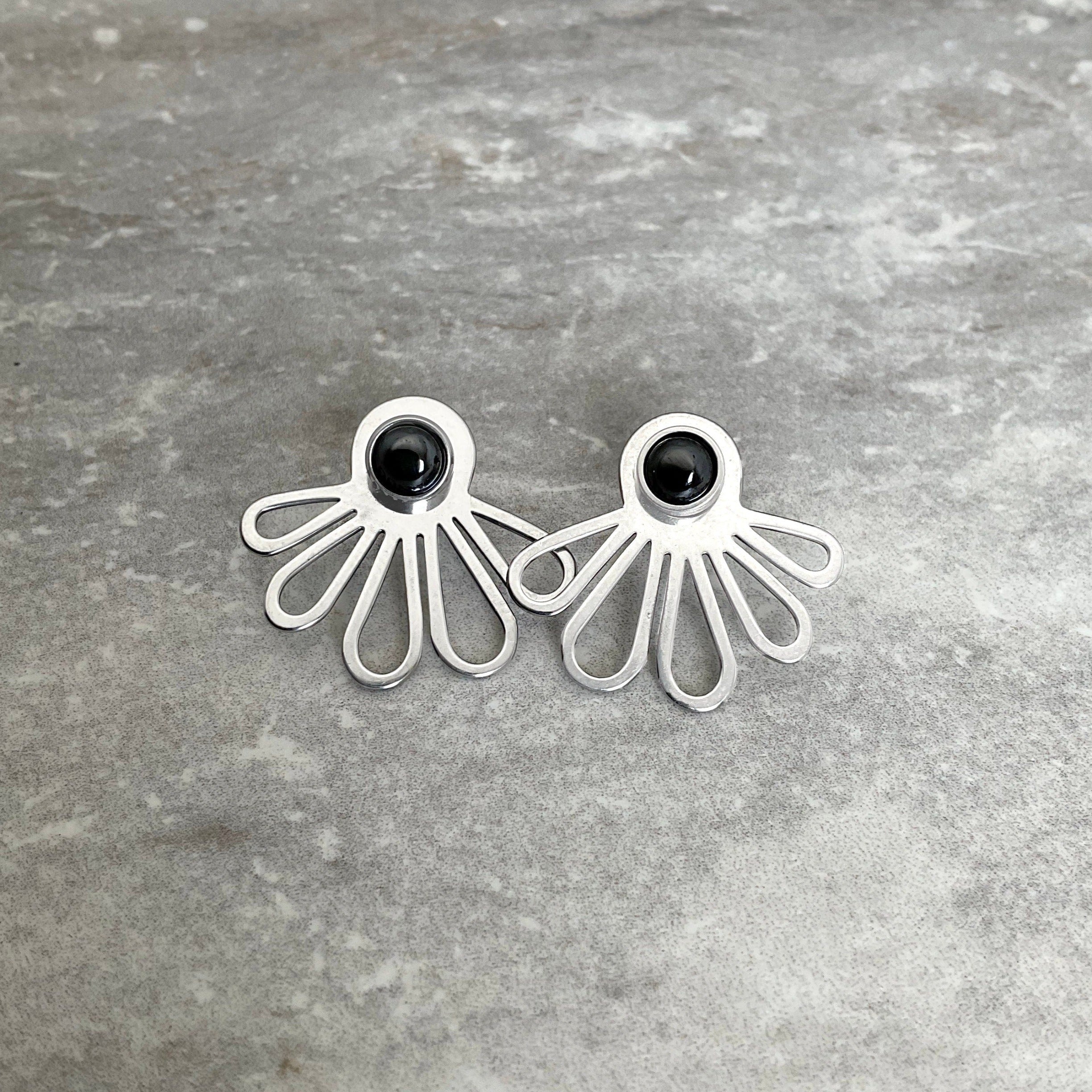 FLOWER EAR JACKET EARRINGS